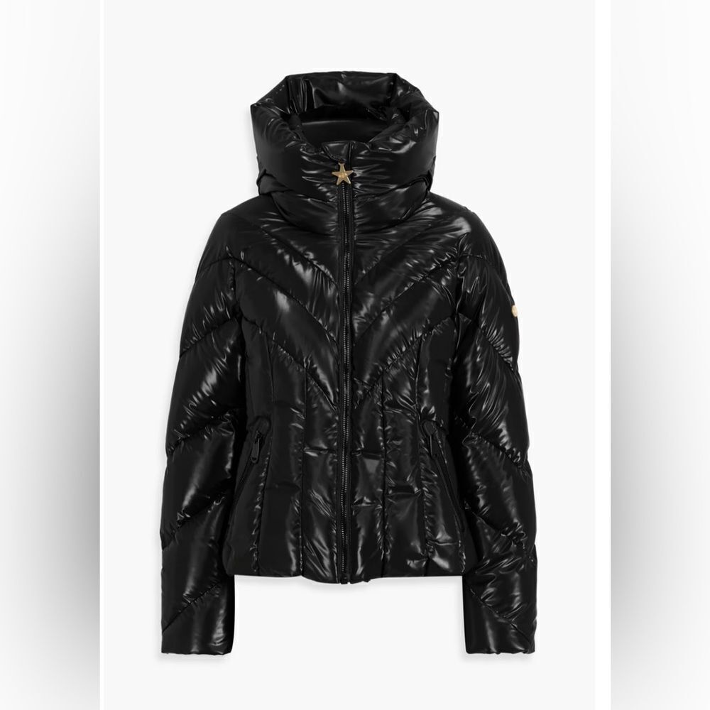 Goldbergh Elodie Quilted Ski Jacket Black Shine NWT US 4 Black Waterproof